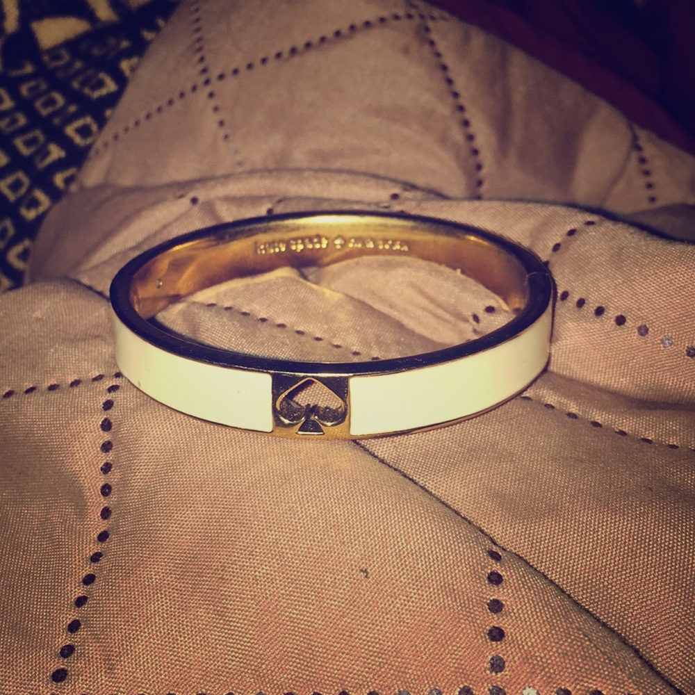 Kate Spade creme & gold bangle bracelet with tags